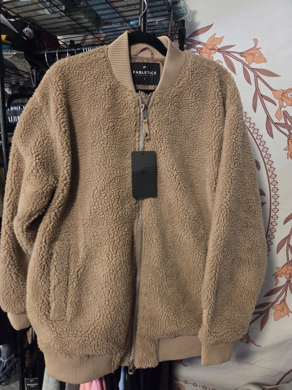 Fabletics Tan Sherpa Bomber Jacket